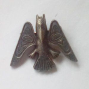 Tribal eagle totem pewter pin brooch Vancouver